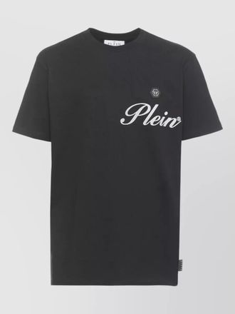 Philipp Plein round neck cotton t shirt straight hem
