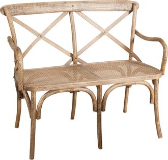 Biscottini International Sof&aacute; De Dos Plazas De Tipo Thonet Acabado Con Efecto Blanco Antiguo L105xpr50xh90 Cm