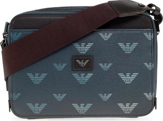 Emporio Armani Messenger Bags, male, Blue, Size: ONE SIZE Coated Canvas Mini Bag