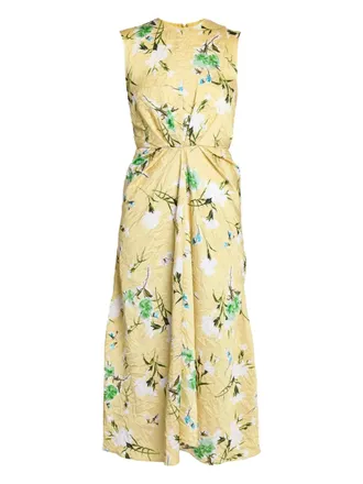 Erdem sleeveless pencil dress - women - Polyester/Acetate/Silk - 12 - Yellow