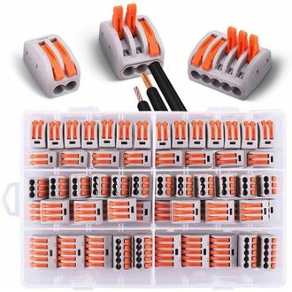 OEM Conectores El&eacute;ctricos De 60 Piezas Con Palanca De Control, 30 Unidades De 2 Entradas, 20 Unidades De 3 Entradas, 10 Unidades De 5 Entradas -crezuo