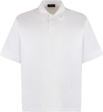 Roberto Collina White Solid Shirt Collar Polo