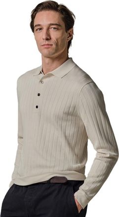 Profuomo Beige poloshirt Profuomo structuur normale fit