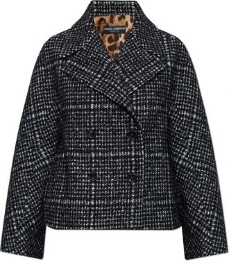 Dolce & Gabbana Korte jas - Dames - Mantel - Zwart - S - Wol - Jassen