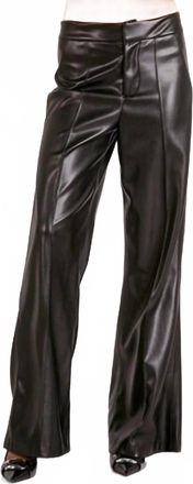 Elan High Waisted Leather Pants In Black