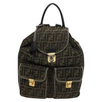 Fendi Pre-owned Canvas backpacks - Dames - Pre-owned - Bruin - Maat: ONE Size Leer