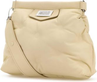 Maison Margiela Womens Glam Slam Crossbody Bag Beige Nappa Leather