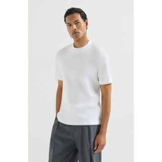Brunello Cucinelli T-shirt with faux-layering in White at Nordstrom, Size Xxx-Large Eu
