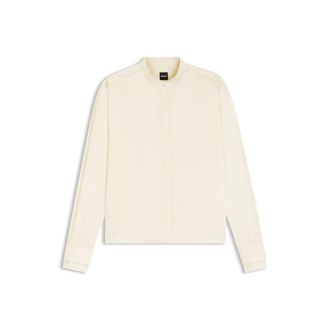 BOSS Regular-fit blouse in cotton poplin with concealed placket