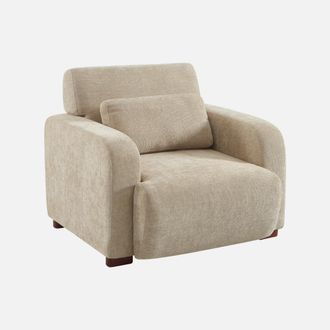 Sweeek Sill&oacute;n De Tela Con Patas De Madera De Hevea