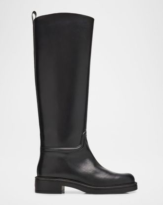 Stuart Weitzman Celia Leather Knee-High Riding Boots