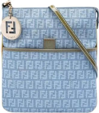 Fendi Pre-owned Vintage Crossbody Bag - Dames - Vintage Schoudertas - Blauw - ONE Size - Leer - Vintage