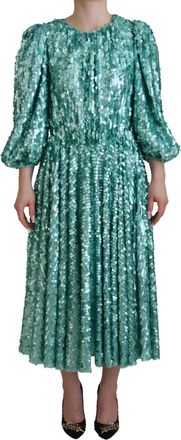 Dolce & Gabbana Pailletten Midi Jurk Voor Bijzondere Gelegenheden