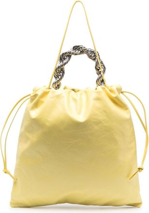 Jil Sander metallic top-handle leather tote bag - women - Calf Leather - OS - Yellow