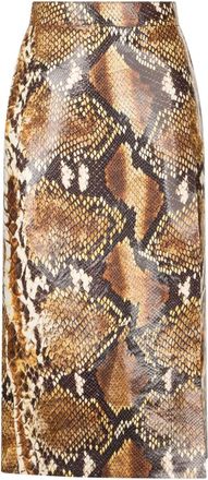 Roberto Cavalli reptile-skin effect skirt - Brown