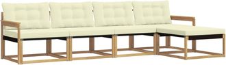 vidaXL Conjunto De Sof&aacute;s De Exterior 5 Uds. Blanco Y Crema Vidaxl