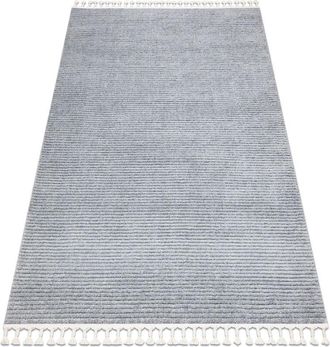 RugsX Alfombra Sevilla Pc00b Rayas Gris Franjas Bereber Marroqu&iacute; Shaggy Grey 120x170 Cm