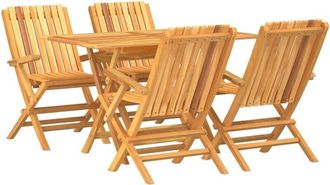 vidaXL Vidaxl - Juego De Comedor Para Jard&iacute;n 5 Piezas Madera Maciza De Teca