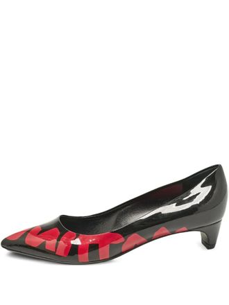Louis Vuitton 50mm logo-print pumps - women - Leather/Leather/Patent Leather - 35.5 - Black