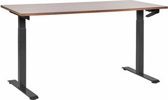 Beliani Beliani - Scrivania regolabile manualmente legno scuro e nero 160 x 72 cm destines