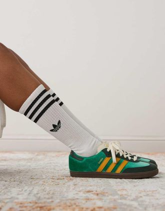 adidas Originals Samba OG - Sneakers verdi e gialle-Verde