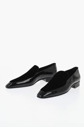 Saint Laurent Mocassini GABRIEL in Vernice con Inserto in Velour Saint Laurent