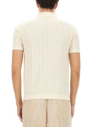 Dolce & Gabbana Perforated Cotton Knit Shirt - White
