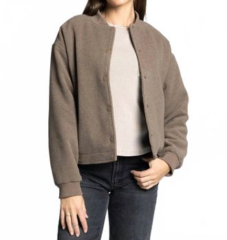 Thread & Supply Sadie Sporty Bomber Jacket In Walnut