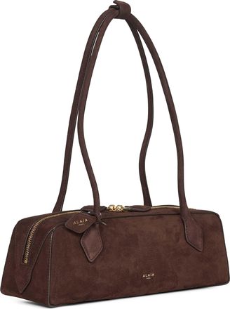 Alaia Womens Shoulder Bag Le Teckel Brown Calf Leather