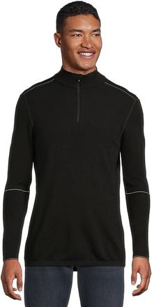 Smartwool Intraknit Alpine 1/4 Zip Mens Clothing Black : MD, Elastane/Polyamide/Wool
