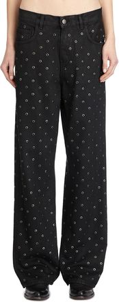 Haikure Womens Bonnie Carbon Wash Denim Pants - Black Cotton - Size 27 (Waist)