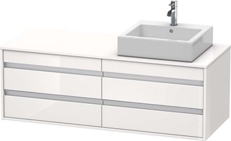Duravit Duravit - Ketho M&oacute;dulo Mural 6657, 4 Cajones, 1400mm, Para 1 Lavabo