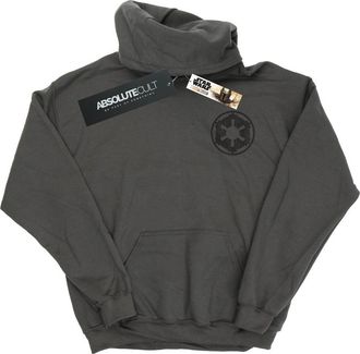 Star Wars Heren The Mandalorian Galactic Empire Insignia Breast Print Hoodie (Houtskool)