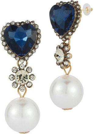 Sphera Milano Plated 19.5Mm Pearl Cz Earrings