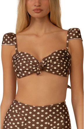 Montce Swim Vivian Cabana Polka Dot Knotted Bikini Top at Nordstrom, Size X-Large