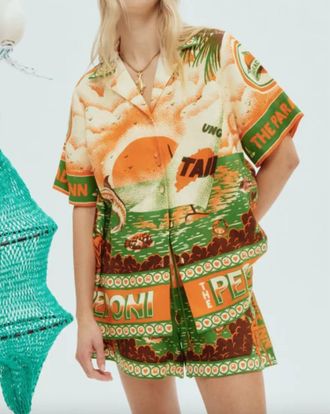 Alemais Bungalow Oversized Linen Shirt In Multi