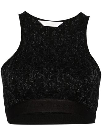 Palm Angels Monogram-Jacquard Crop Top