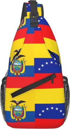 Generic Ecuadorian Venezuelan Flag Chest Bag Adjustable Crossbody Bag With Zipper Daypack For Women Cycling Camping