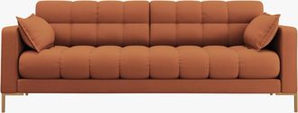 BLOOMINGLOFT 3-Sitzer Designsofa Mamaia Strukturstoff Brick