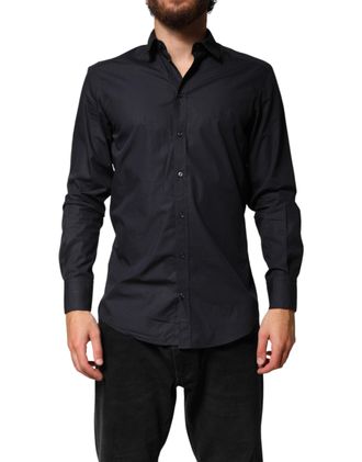 Dolce & Gabbana Cotton Long-Sleeve Dress Shirt - Black