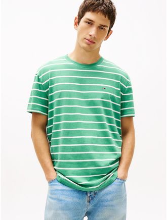 Tommy Hilfiger Mens Tommy Jeans Stripe T-Shirt - Green - 3XL