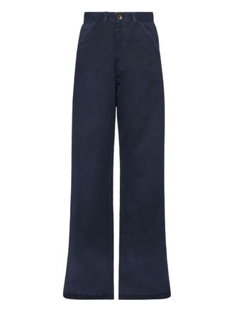 Maison Margiela button-fastening corduroy trousers - women - Cotton - 32 - Blue