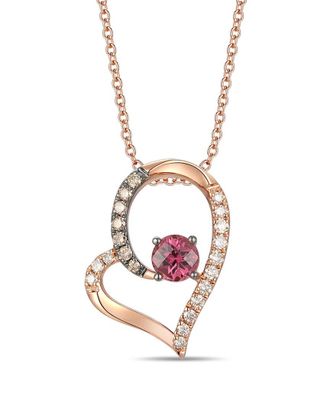 Le Vian 14K Strawberry Gold 0.87 Ct. Tw. Diamond & Rhodolite Pendant Necklace
