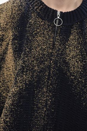 Maison Margiela MM0 Pullover Zip-up in Lana con Dettagli Spalmati Maison Margiela