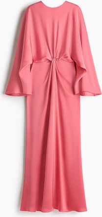 H&M Satinkleid mit Twistdetail - Rosa