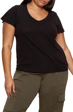 Sanctuary V-Neck T-Shirt in Black at Nordstrom, Size 2X