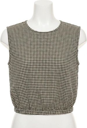 Z Supply Merit Cropped Gingham Linen Top In Black