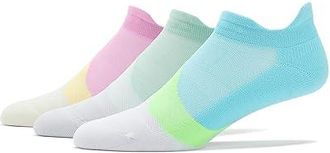 Feetures Elite Light Cushion No Show Tab 3-Pair Pack No Show Socks Shoes Supine Sage/Pink Citrus/Cool Plunge : SM (US Womens Shoe 4-6.5)