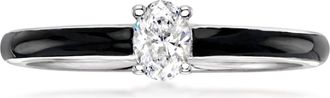 Ross-Simons Lab-Grown Diamond Ring With Black Enamel in Sterling Silver