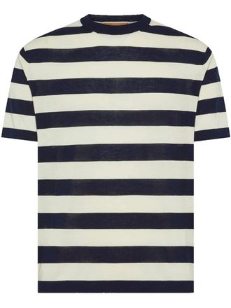 Cruna Navy/Off-White Horizontal Stripe Crew Neck T-Shirt